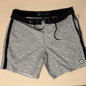 Vuori Gray and Black Men's Swim Shorts